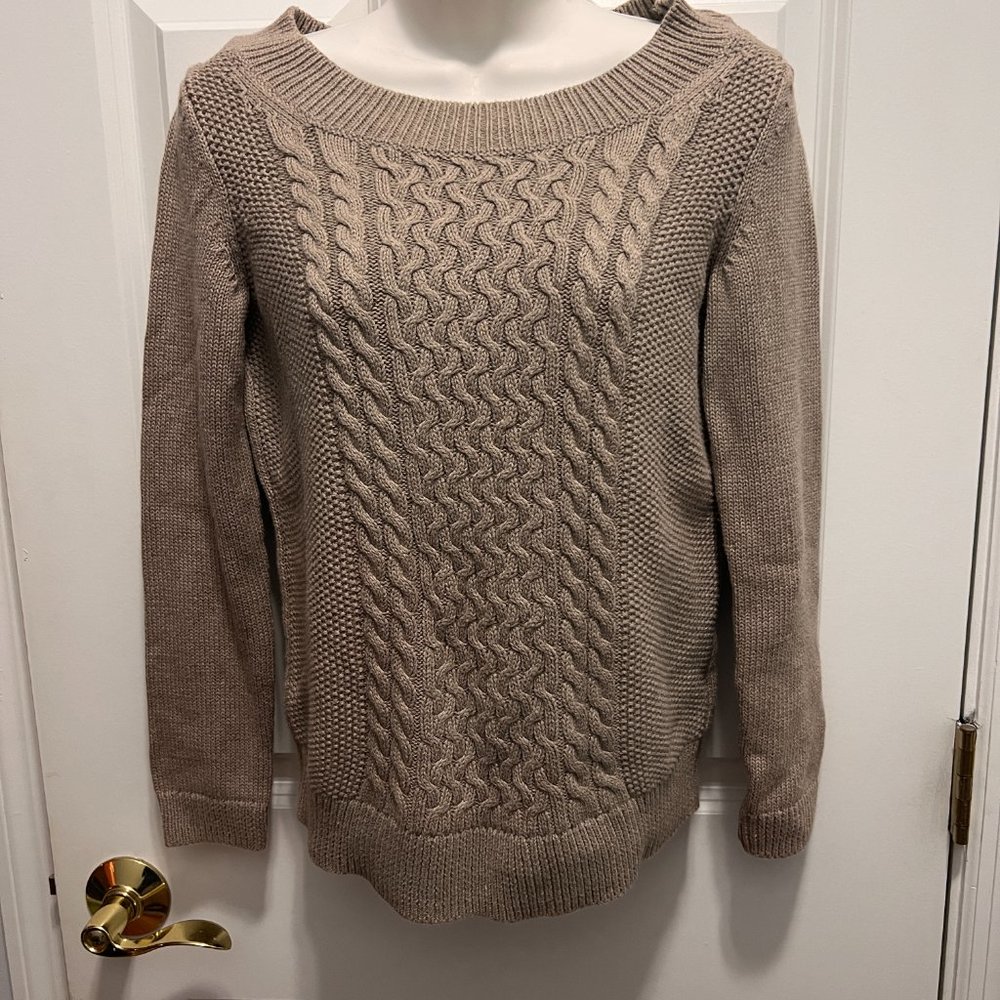 Talbots p tan sweater
